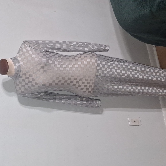 Fashion Nova /Silver Checkmate Checkered Maxi Dress- W Sz Medium - Picture 2 of 9